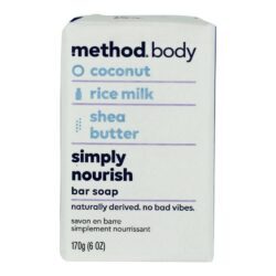 Simplesmente Nourish Sabonete em barra com coco, leite de arroz e manteiga de karité - 6 oz. Method