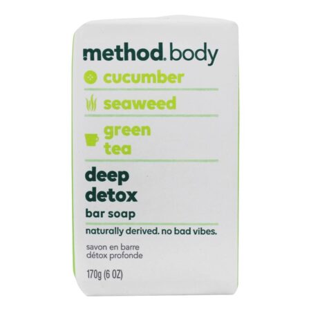 Profundidade Detox Bar Sabão Pepino, Alga & Verde Chá - 6 oz. Method