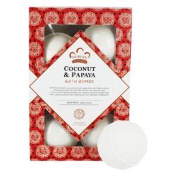 Bombas de banho de coco e papaia com grãos de baunilha - 6 Contagem Nubian Heritage