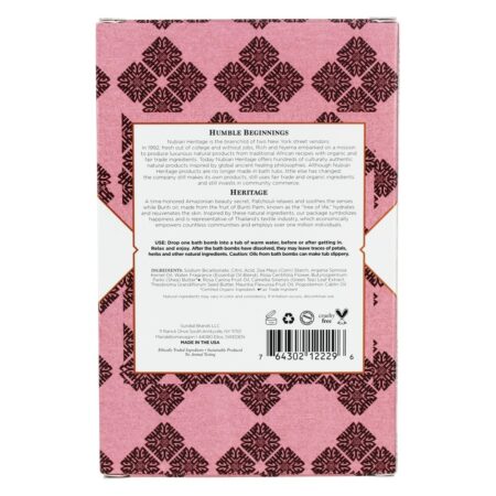 Bombas de Banho Patchouli & Buriti com Rosa Mosqueta - 6 Contagem Nubian Heritage - Imagem 3