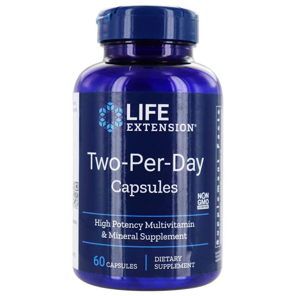 Suplemento Multivitamínico & Mineral de Alta Potência - Duas Caps Por Dia - Cápsulas 60 Life Extension