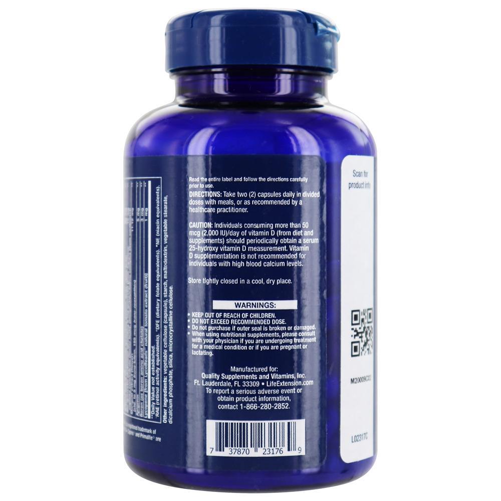 Suplemento Multivitamínico & Mineral de Alta Potência - Duas Caps Por Dia - Cápsulas 60 Life Extension - Imagem 4