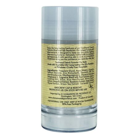 Fórmula francesa tradicional Desodorante de longa duração Sal do mar fresco - 2.4 oz. A La Maison - Imagem 2