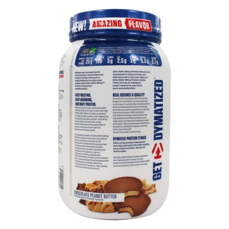 Elite 100 % de proteína de soro de leite em pó de manteiga de amendoim de chocolate - 2 lbs. Dymatize Nutrition - Image 3