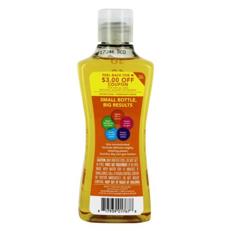 Lavanderia Detergente 4x Concentrado 10 ELE Cargas Difícil Em Sujeira + Manchas Gengibre Manga - 8.1 fl. oz. Method - Image 2