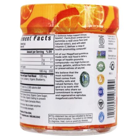Suporte de Função Imunológica para Defesa da Vitamina C Diariamente Citrus Cítrico - 90 Gummies MegaFood - Imagem 3