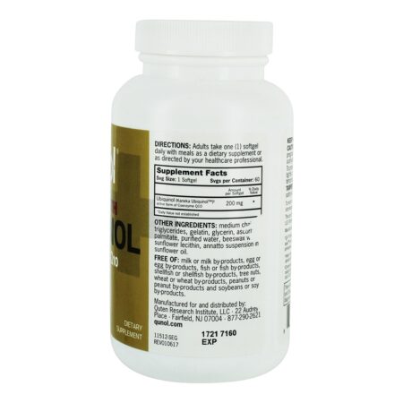 Força extra de CoQ10 ativa de Ubiquinol 200 mg. - 60 Softgels Qunol - Image 2