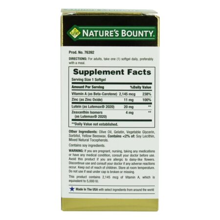 Lutein Blue Barreira Contra a Luz Azul - 30 Softgels Nature's Bounty - Image 3