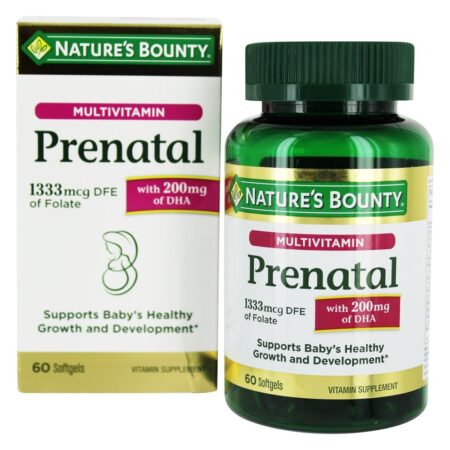 Sustentação saudável do desenvolvimento & do crescimento do bebê multivitamínico pré-natal - 60 Softgels Nature's Bounty