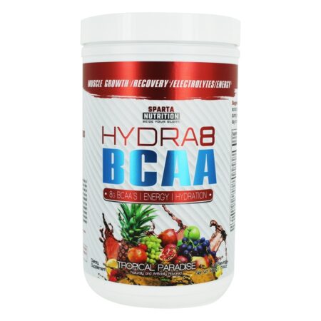 Hydra8 BCAA 2 : 1: 1 Pó de Aminoácidos de Cadeia Ramificada 30 Porções Paraíso Tropical - 486 Gramas Sparta Nutrition