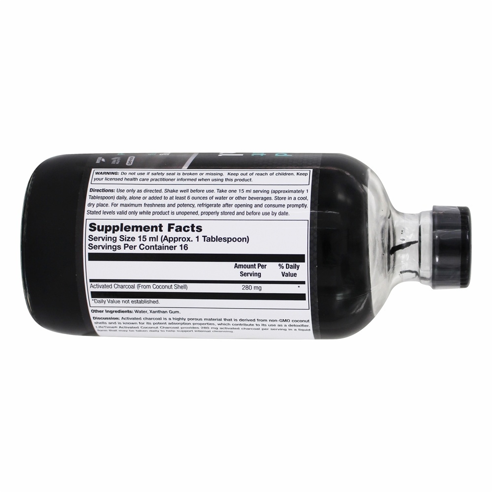 Carvão vegetal de coco ativado sem sabor 280 mg. - 8 fl. oz. LifeTime Vitamins - Imagem 2