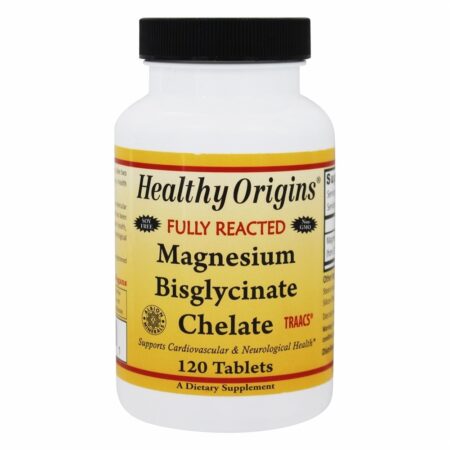 Quelato de Bisglicinato de Magnésio Totalmente Reagido 200 mg. - 120 Tablets Healthy Origins