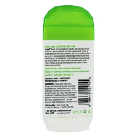 24 Hr Invisível Sólido Desodorante Vara Baunilha Jasmim - 2.5 oz. Crystal Body Deodorant - Imagem 2