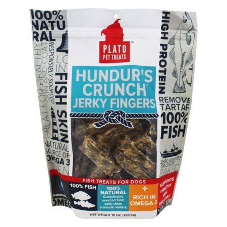 Crunch Hundur Dedos De Peixe Jerky Treats Para Cães - 10 oz. Plato Pet Treats