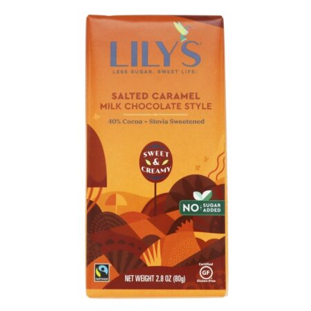 Barra de chocolate ao leite 40 % de caramelo com cacau e sal - 2.8 oz. Lily's