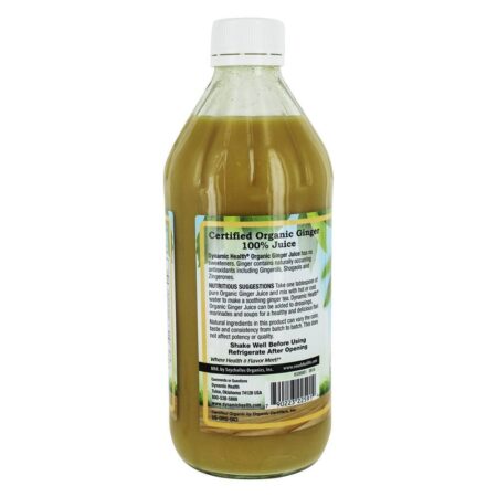 Ginger orgânico certificado 100 % Suco sem açúcar – 16 fl. oz. Dynamic Health — foto 3