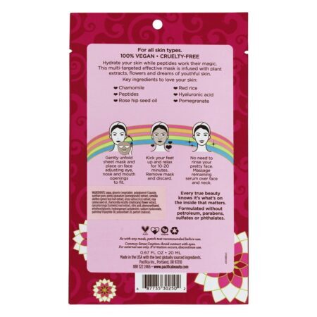 Desobedecer tempo Rose & Peptide máscara de folha de fibra Natural Peptide - 1 Conte Pacifica - Imagem 2