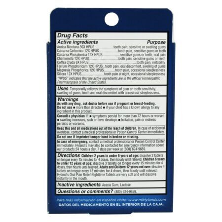 4kid Noite Oral Dor Natural Alívio - 125 Tablets Hylands - Imagem 3