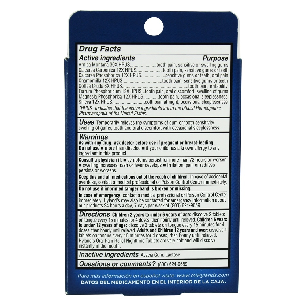 4kid Noite Oral Dor Natural Alívio - 125 Tablets Hylands - Imagem 3