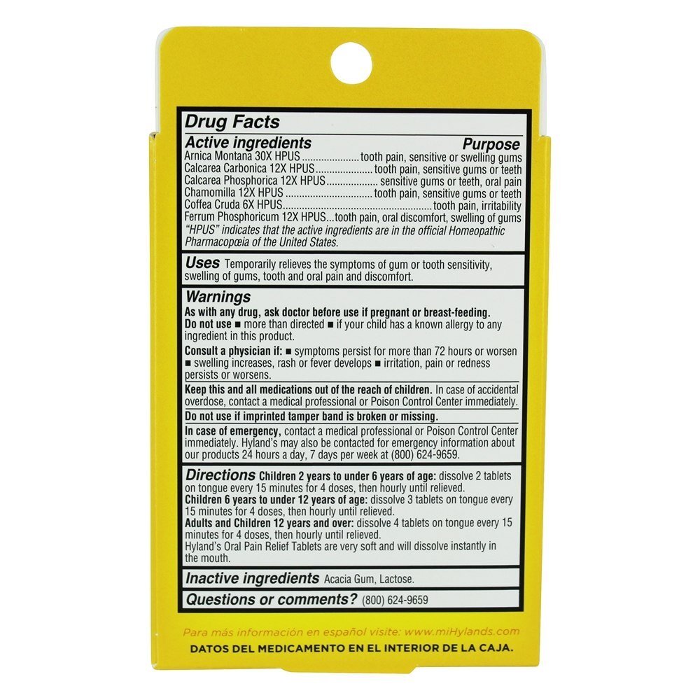4kid Oral Dor Natural Alívio Comprimidos - 125 Tablets Hylands - Imagem 3