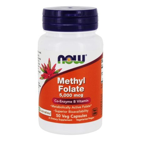 Metil Folato Co Enzima B Vitamina 5000 mcg. - Cápsulas 50 NOW Foods