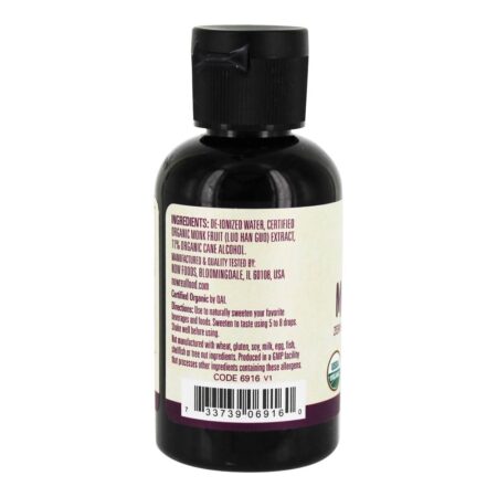 Orgânico Monge Fruto Zero Caloria Líquido Adoçante - 2 fl. oz. NOW Foods - Image 3