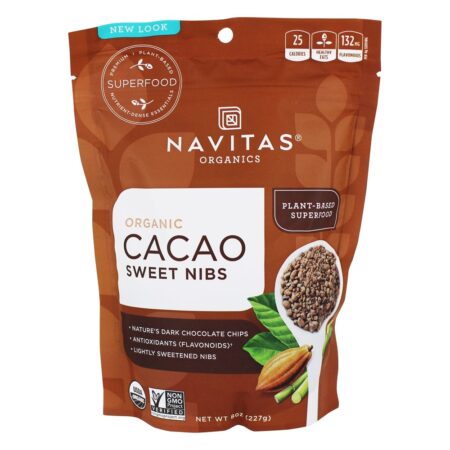 Nibs doces orgânicos do cacau - 8 oz. Navitas Organics