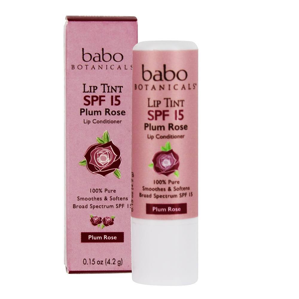 Lábio Matiz Condicionador Ameixa Rosa 15 SPF - 0.15 oz. Babo Botanicals