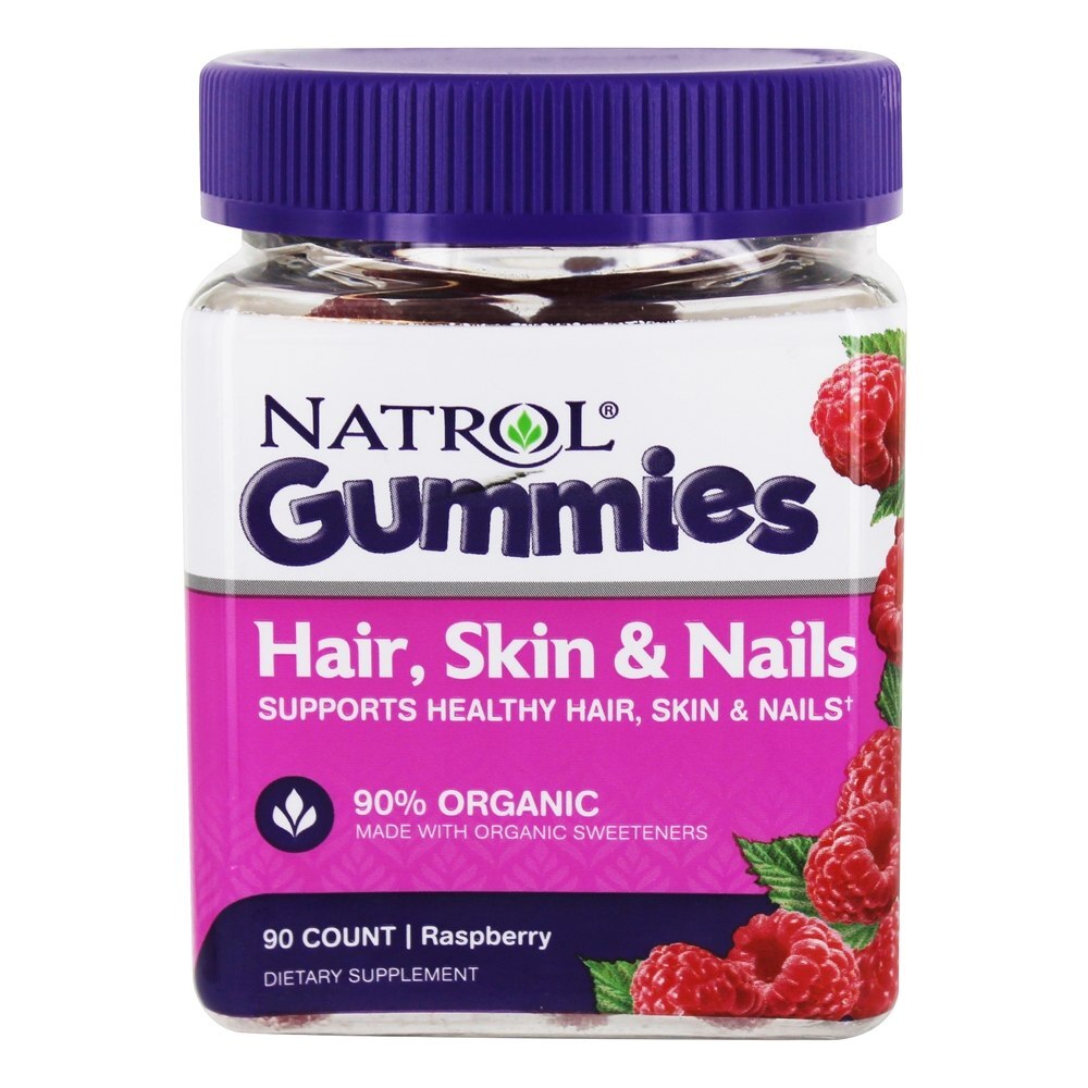 Cabelo, Pele & Unhas Gomoso 90% Orgânico Framboesa - 90 Gummies Natrol
