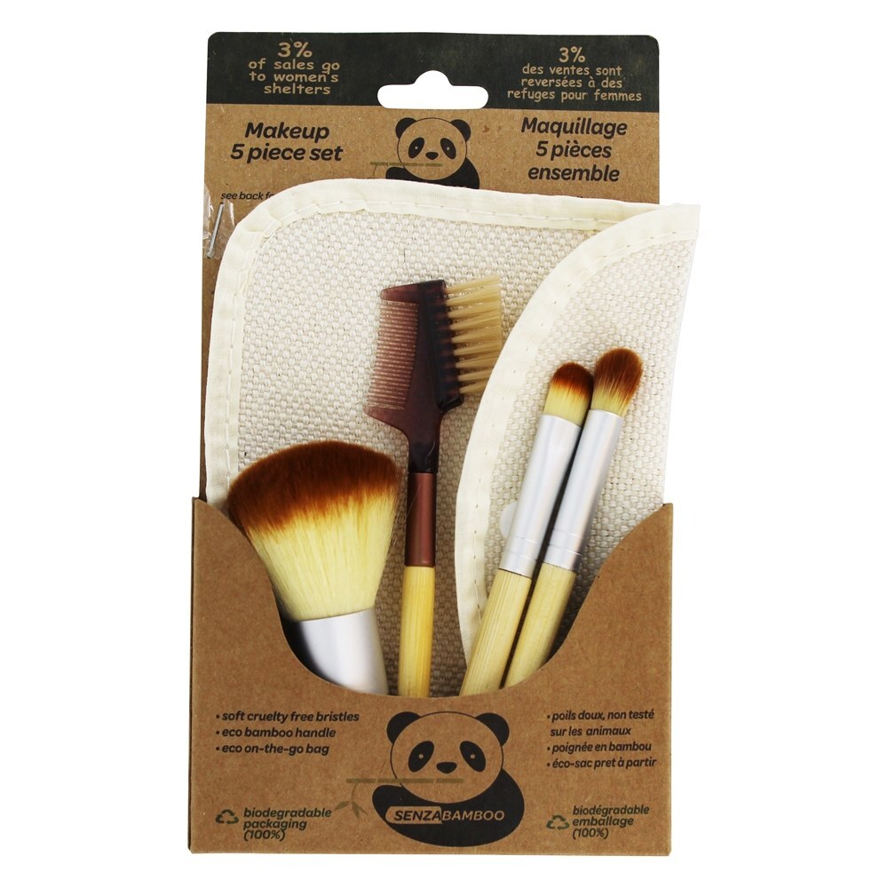 Conjunto de Maquiagem Eco SenzaBamboo - 5 Contagem Senzacare
