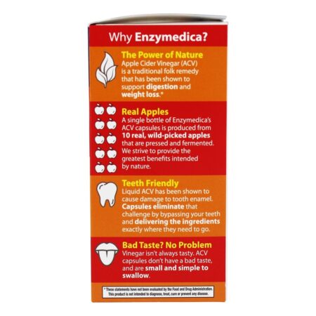 Vinagre de cidra de maçã suporta digestão e perda de peso - Cápsulas 60 Enzymedica - Image 5
