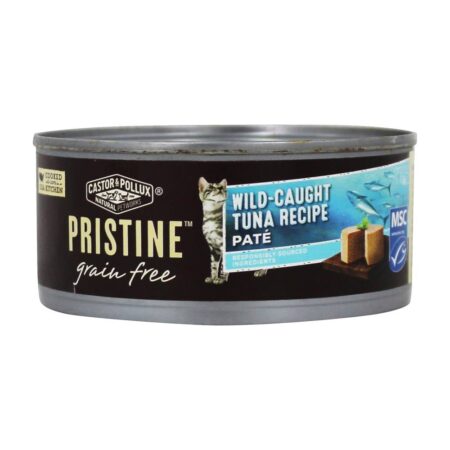 Grão Pristine Free Cat enlatados Food Patê Atum Receita - 5.5 oz. Castor & Pollux