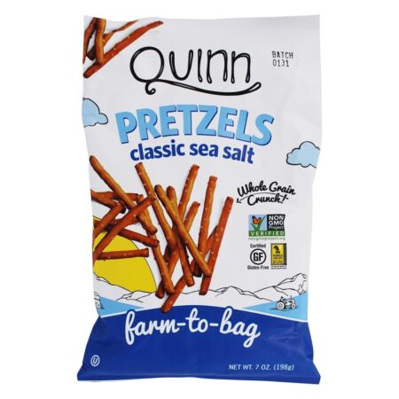 Pretzel sem glúten varas sal marinho clássico - 7 oz. Quinn Snacks