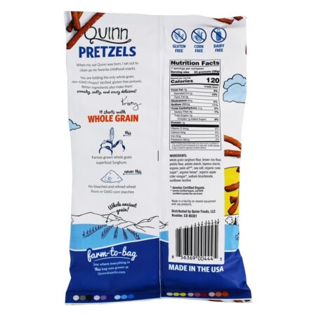 Pretzel sem glúten varas sal marinho clássico - 7 oz. Quinn Snacks - Image 2