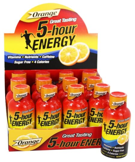 Laranja de Caixa de Força Regular de Tiro de Energia - 12 Frasco (s) 5-Hour Energy