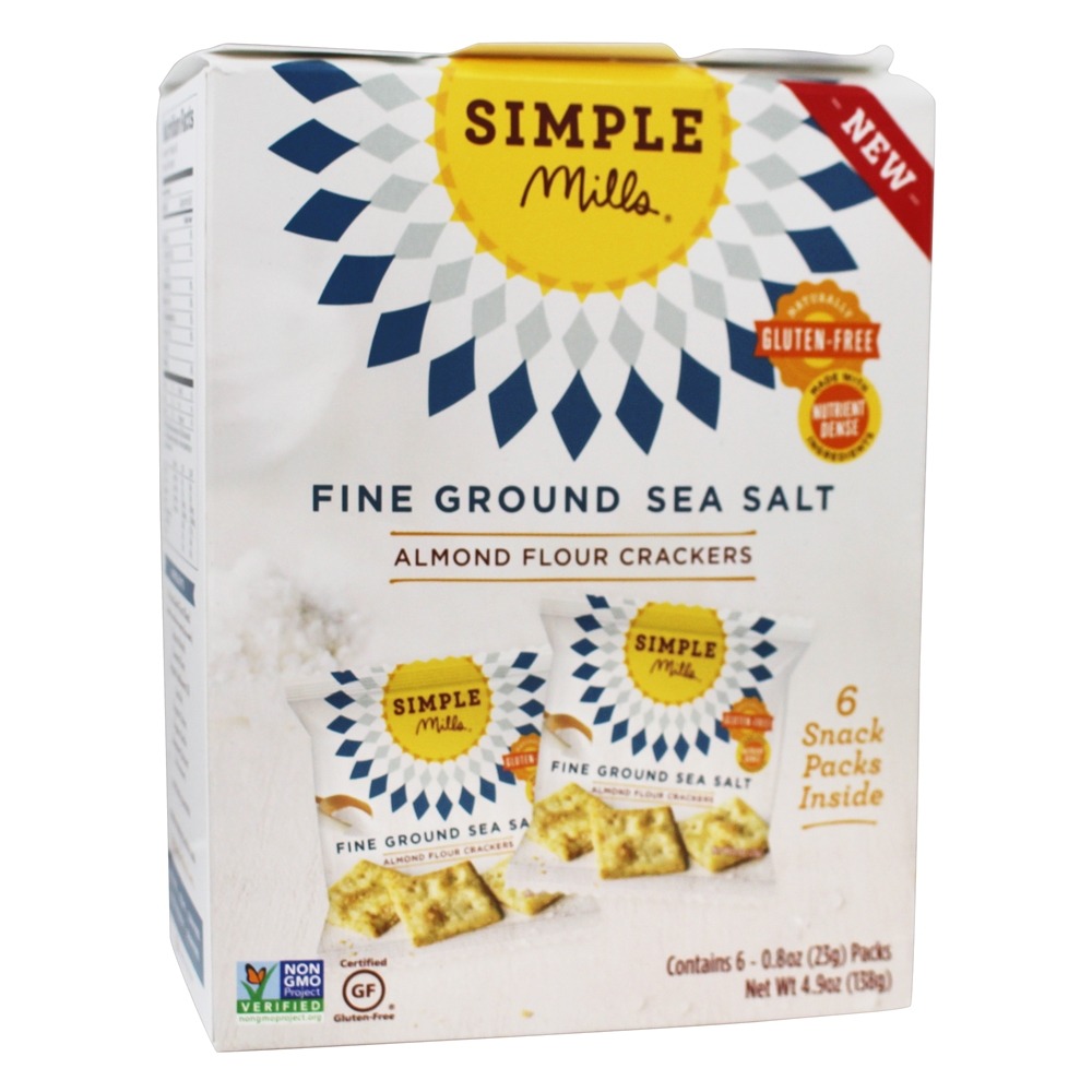 Naturalmente sem glúten Farinha de Amêndoa Crackers Fino Mar Sal Moído - 6 Pacote (s) Simple Mills