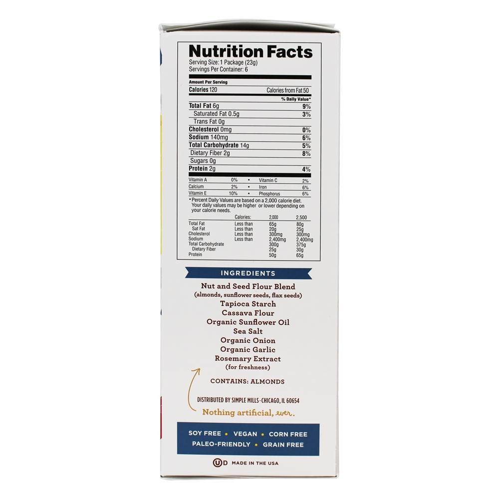 Naturalmente sem glúten Farinha de Amêndoa Crackers Fino Mar Sal Moído - 6 Pacote (s) Simple Mills - Imagem 2
