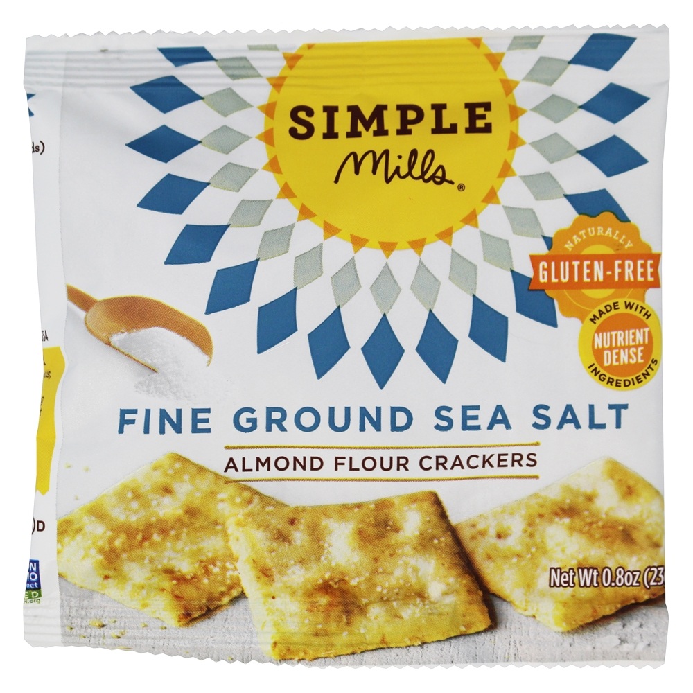 Naturalmente sem glúten Farinha de Amêndoa Crackers Fino Mar Sal Moído - 6 Pacote (s) Simple Mills - Imagem 3