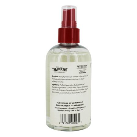 Bruxa Aveleira álcool-Livre Facial Névoa Toner com Aloés Vera Fórmula Pepino - 8 fl. oz. Thayers - Image 2