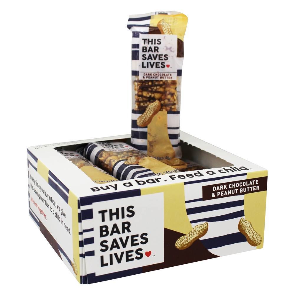 Snack Free Snack Bars Box Chocolate Escuro e Manteiga De Amendoim - 12 Barras This Bar Saves Lives
