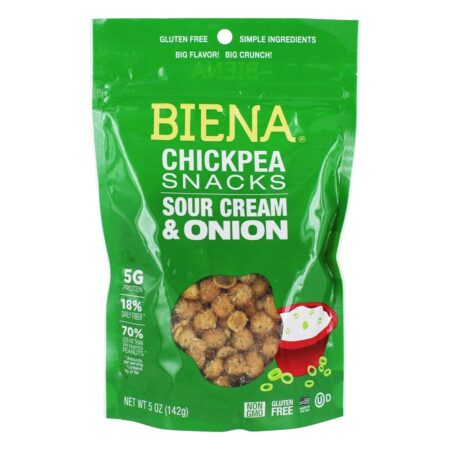 Snacks De Grão De Bico Sem Glúten Creme De Leite & Cebola - 5 oz. Biena