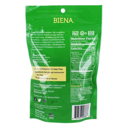 Snacks De Grão De Bico Sem Glúten Creme De Leite & Cebola - 5 oz. Biena - Image 2