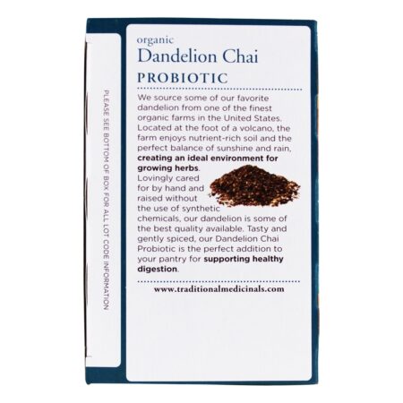 Chá Dente-de-Leão Chai Probiótico Orgânico - 16 Saquinhos de Chá Traditional Medicinals - Image 4