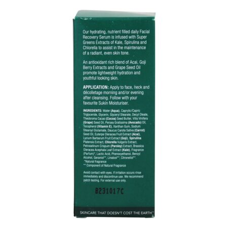 Soro de Recuperação Facial Super Greens - 1.01 fl. oz. Sukin - Image 2