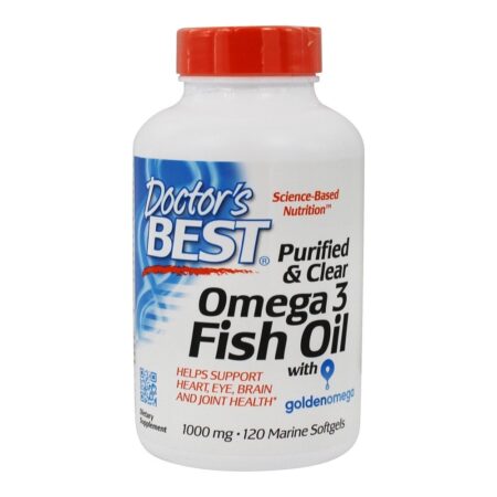 Purificado e limpo Omega - 3 Óleo de peixe 1000 mg. - 120 Softgels Doctor's Best