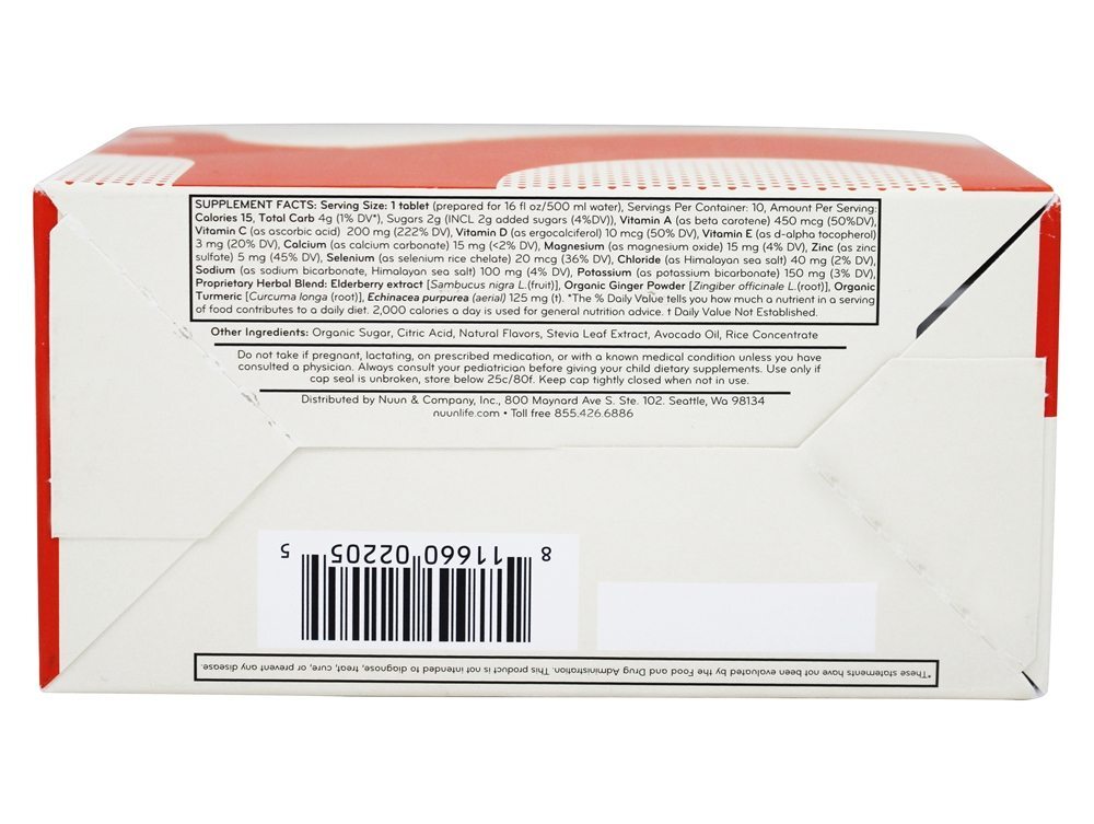 Hidratação Efervescente Sistema Imunológico Suporte Caixa Laranja Citrus - Pacote 8 Nuun - Imagem 3