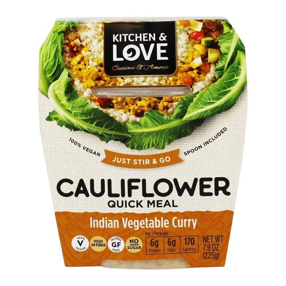 Refeição rápida de couve-flor Curry vegetal indiano - 7.9 oz. Kitchen & Love