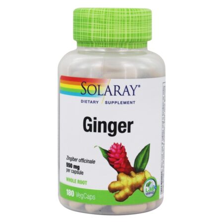 Raiz Integral de Gengibre 550 mg. - 180 Cápsula (s) vegetal (s) Solaray