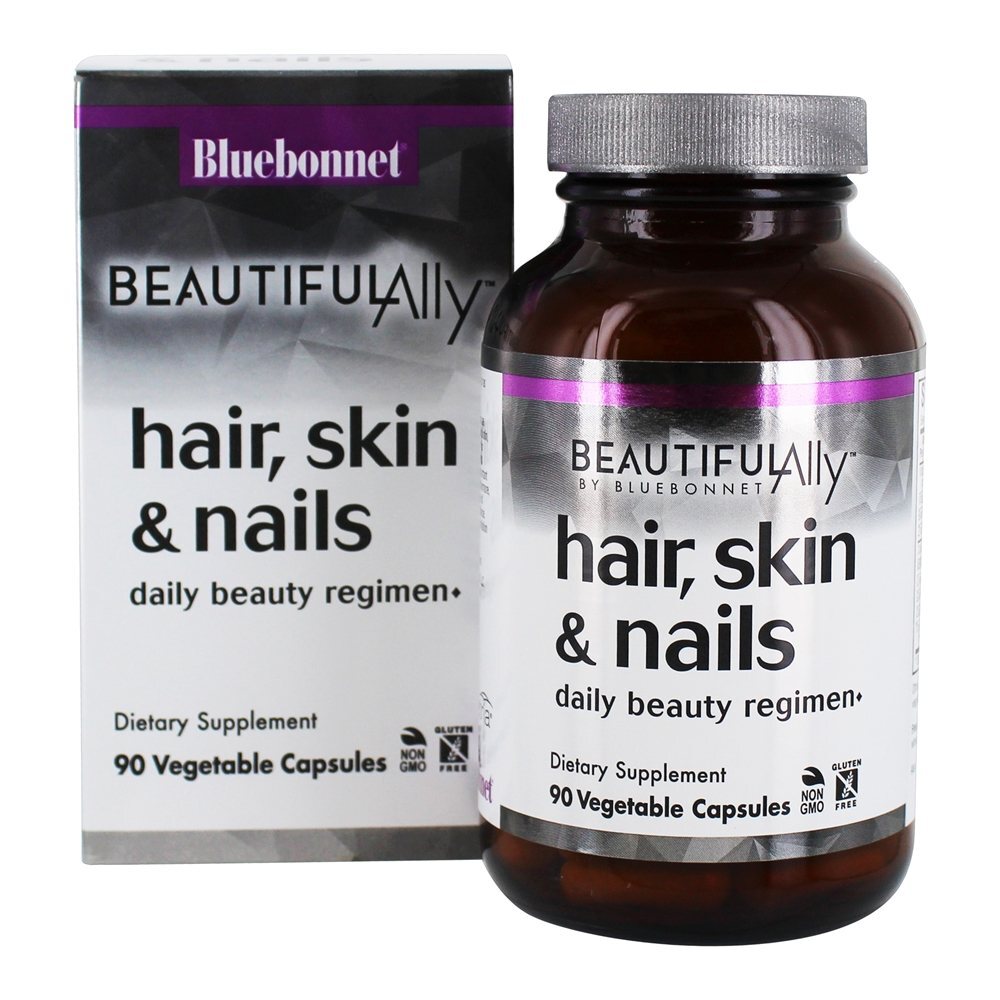 Lindo aliado cabelo, pele e unhas regime diário de beleza - 90 Cápsula (s) vegetal (s) Bluebonnet Nutrition