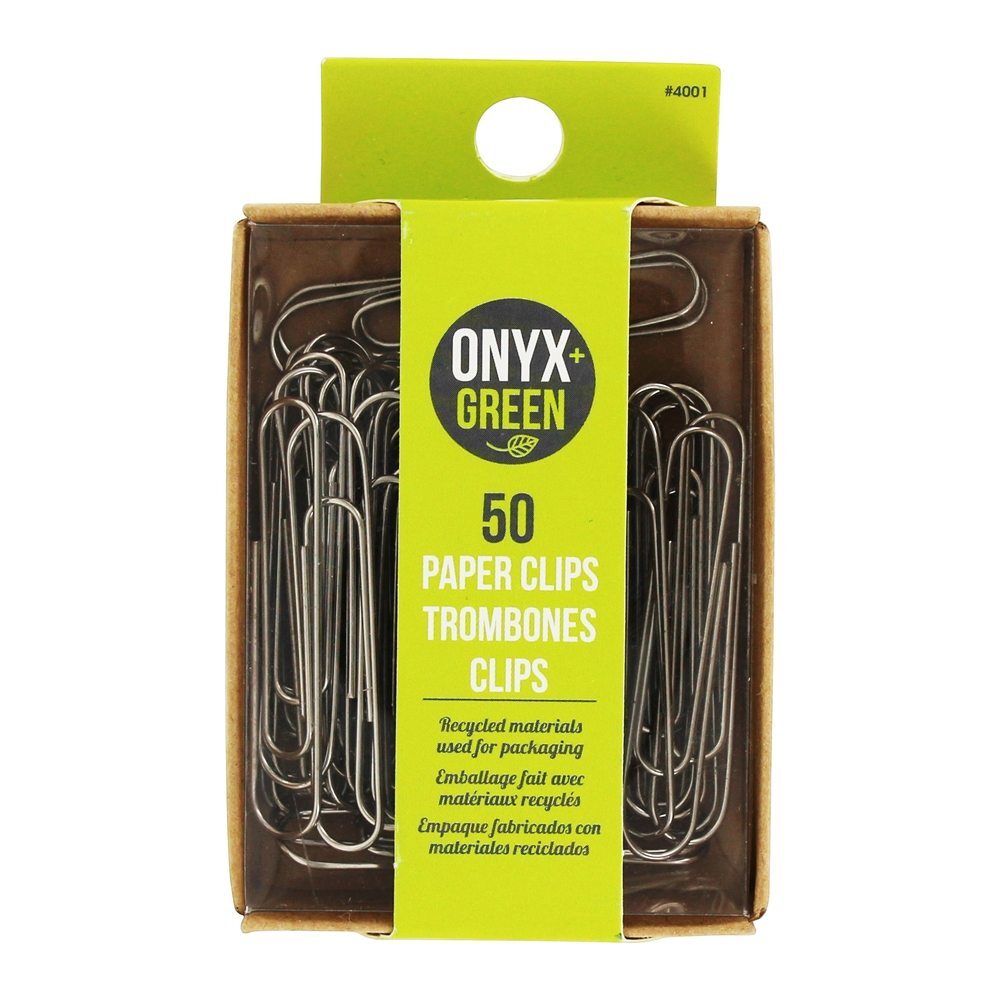 Clipes de papel de metal - Pacote 50 Onyx + Green